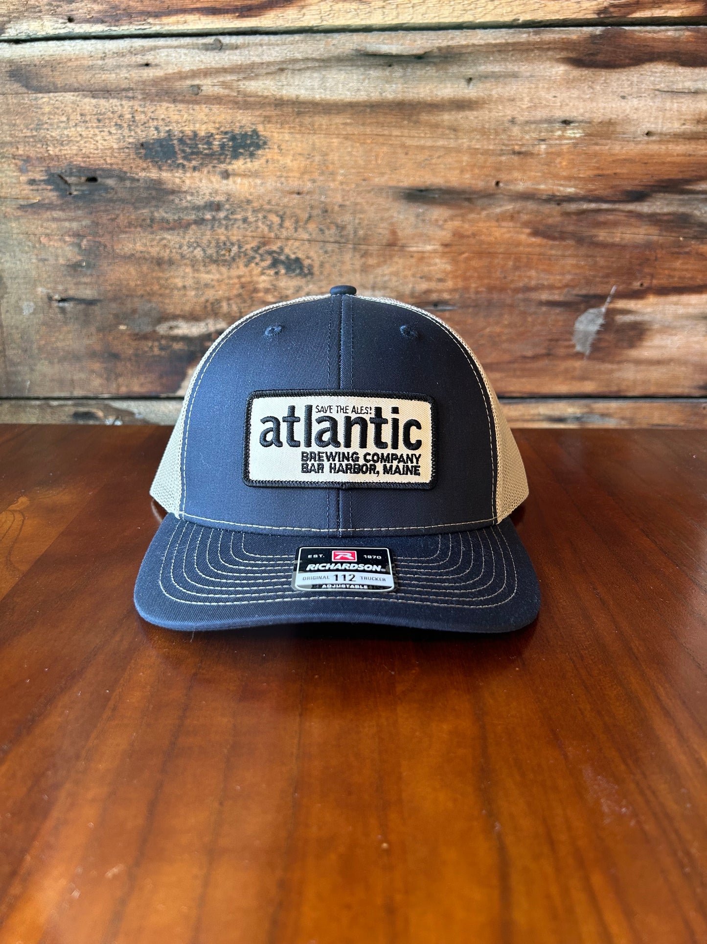 Navy Blue Trucker with Cream Mesh Back